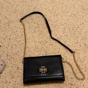 Tory Burch Black Crossbody with Gold Chain
